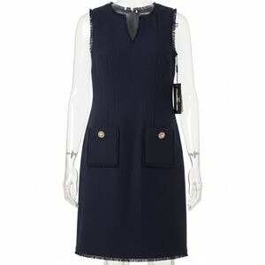 Karl Lagerfeld Navy Midi Dress with Pocket Details